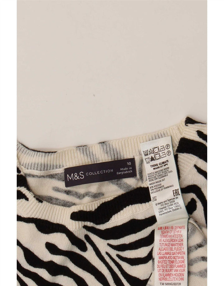 Pulover pentru femei Marks & Spencer cu decolteu triplu UK 10 Mic Negru