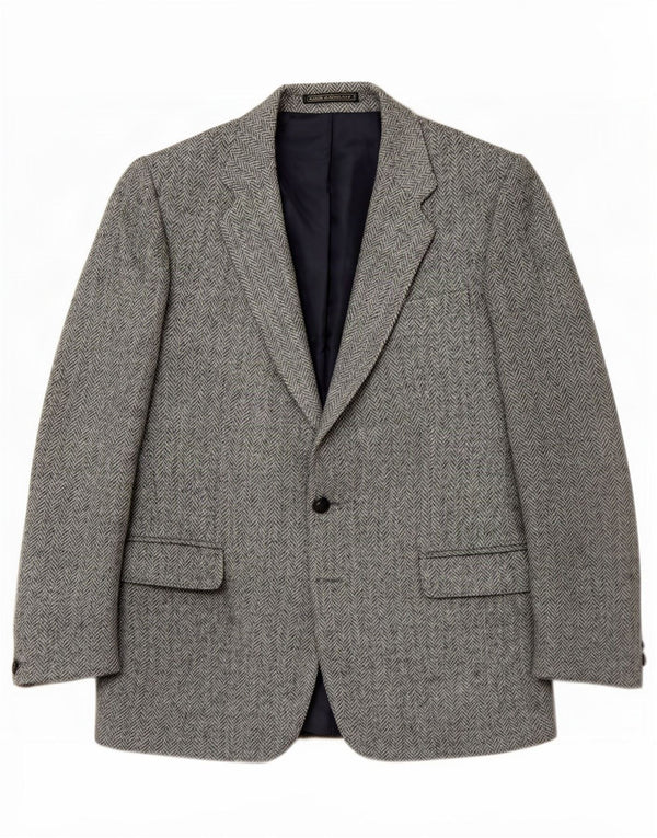 Jachetă blazer pentru bărbați Charles Barker Harris Tweed UK 40 Blue Herringbone mare