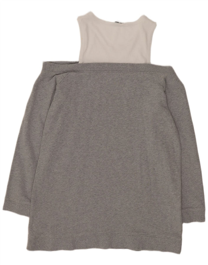 Pulover pentru damă Dkny, cu paragate, UK 16, mare, gri Colorblock
