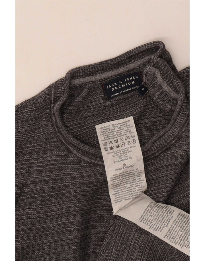 Pulover Jack & Jones pentru bărbați, cu gât crew, bumbac mic, gri
