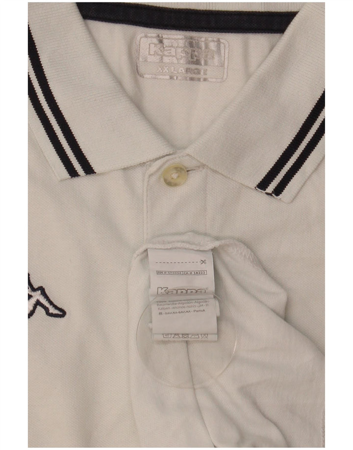 Cămașă polo KAPPA pentru bărbați, bumbac alb 2XL
