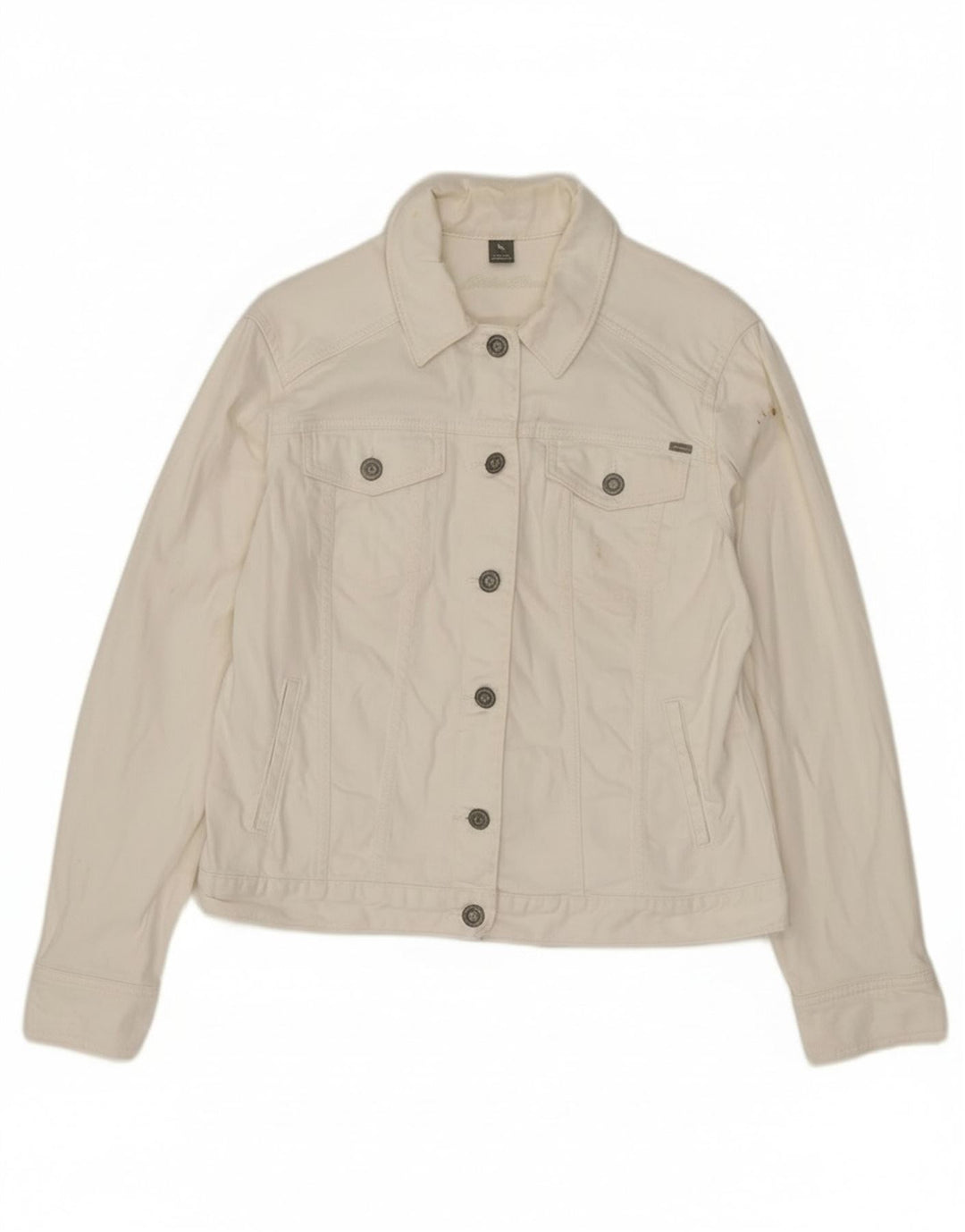 Jachetă de blugi pentru femei Eddie Bauer UK 14, mare, alb, bumbac