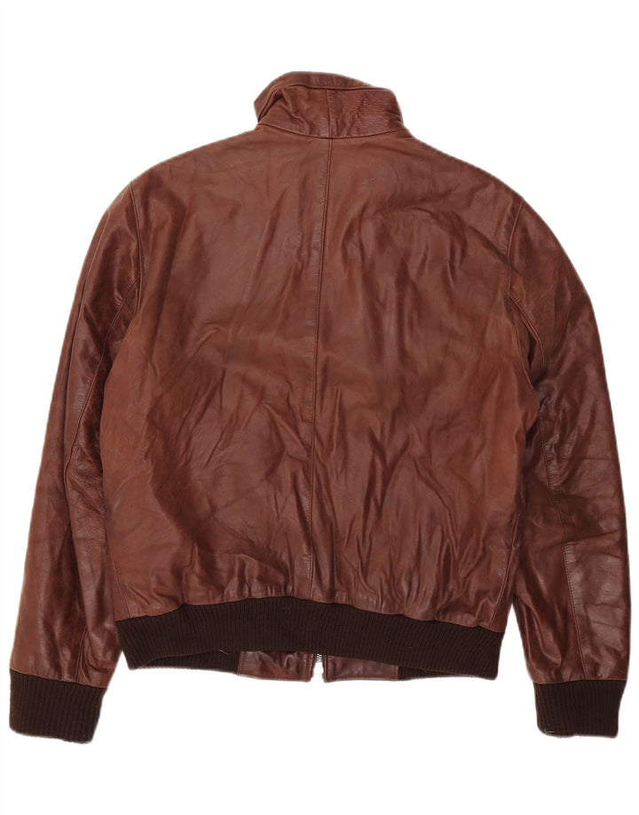 Jachetă de piele vintage pentru bărbați UK 38 din piele maro medie