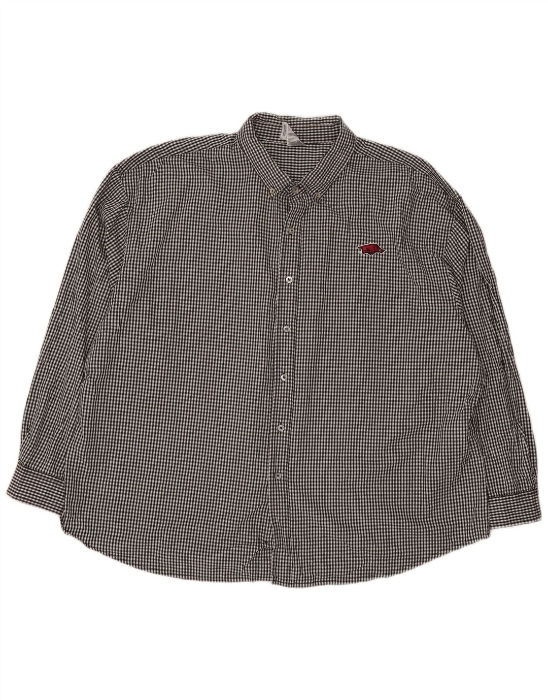 RUSSELL ATHLETIC Cămașă pentru bărbați Arkansas Razorbacks 3XL, bumbac negru Gingham