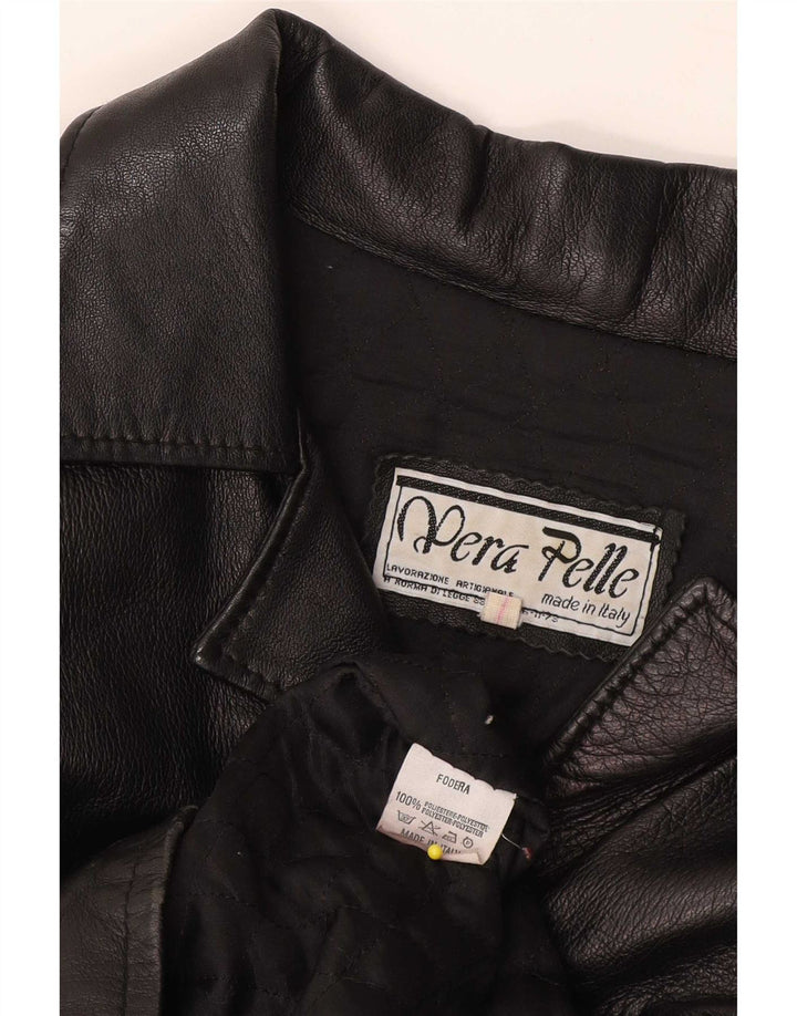 Lavorazione Artigianale Jachetă Blazer pentru femei cu 4 nasturi UK 12 Medium Black