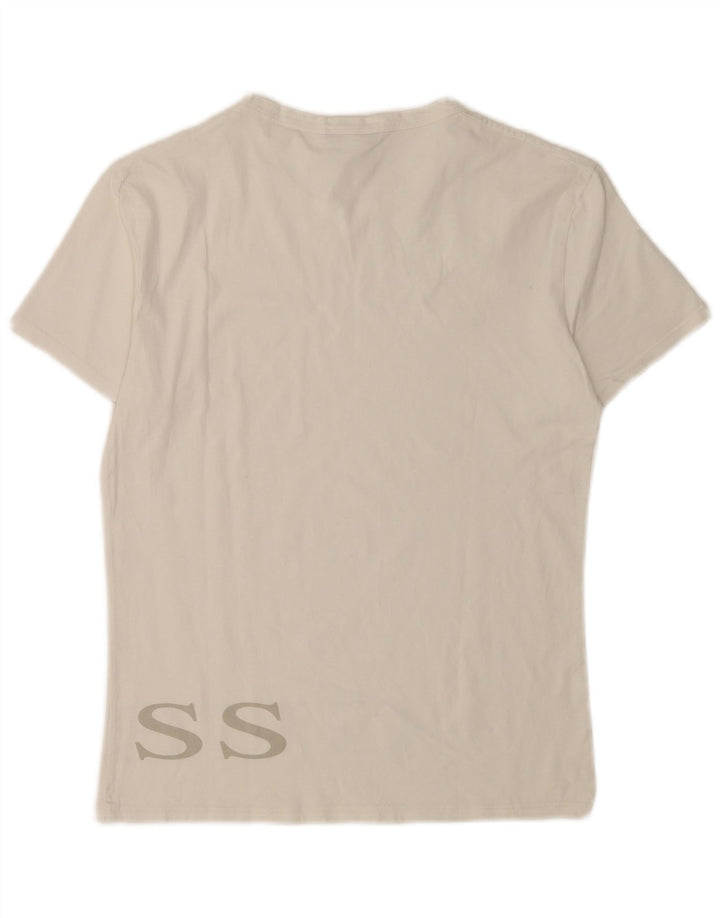 Tricou grafic Guess pentru bărbați Top mare din bumbac alb