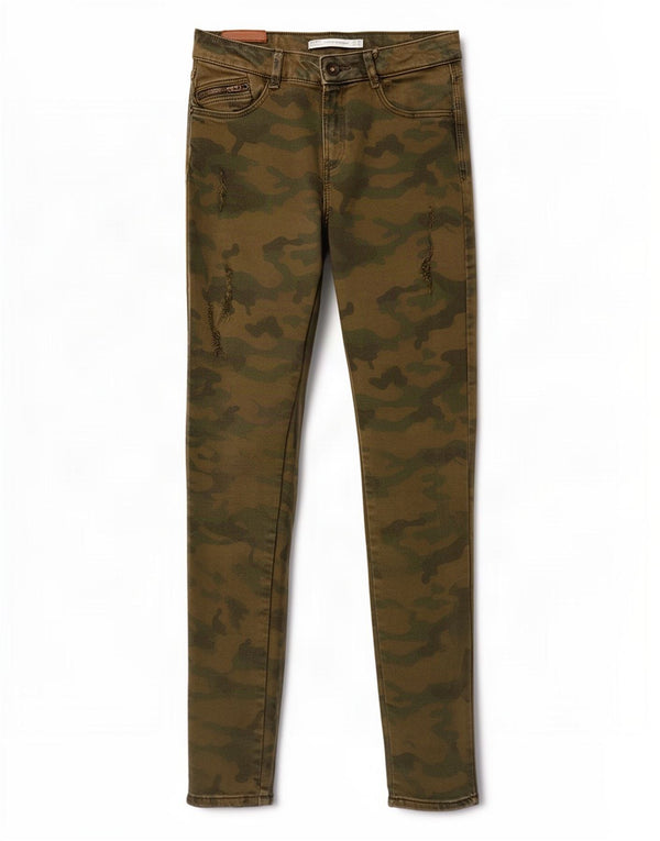 Blugi skinny Trafaluc pentru femei Zara EU 38 Mici L28 L28 Kaki Camuflaj