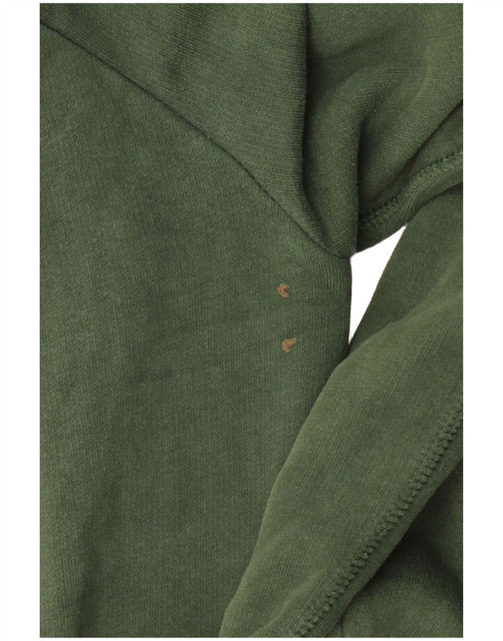 SUPERDRY Pulover cu capota cu fermoar grafic pentru bărbați, kaki mediu