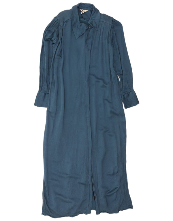Massimo Dutti Rochie Cămașă Maxi Femei EU 38 Mediu Bleumarin Viscoză