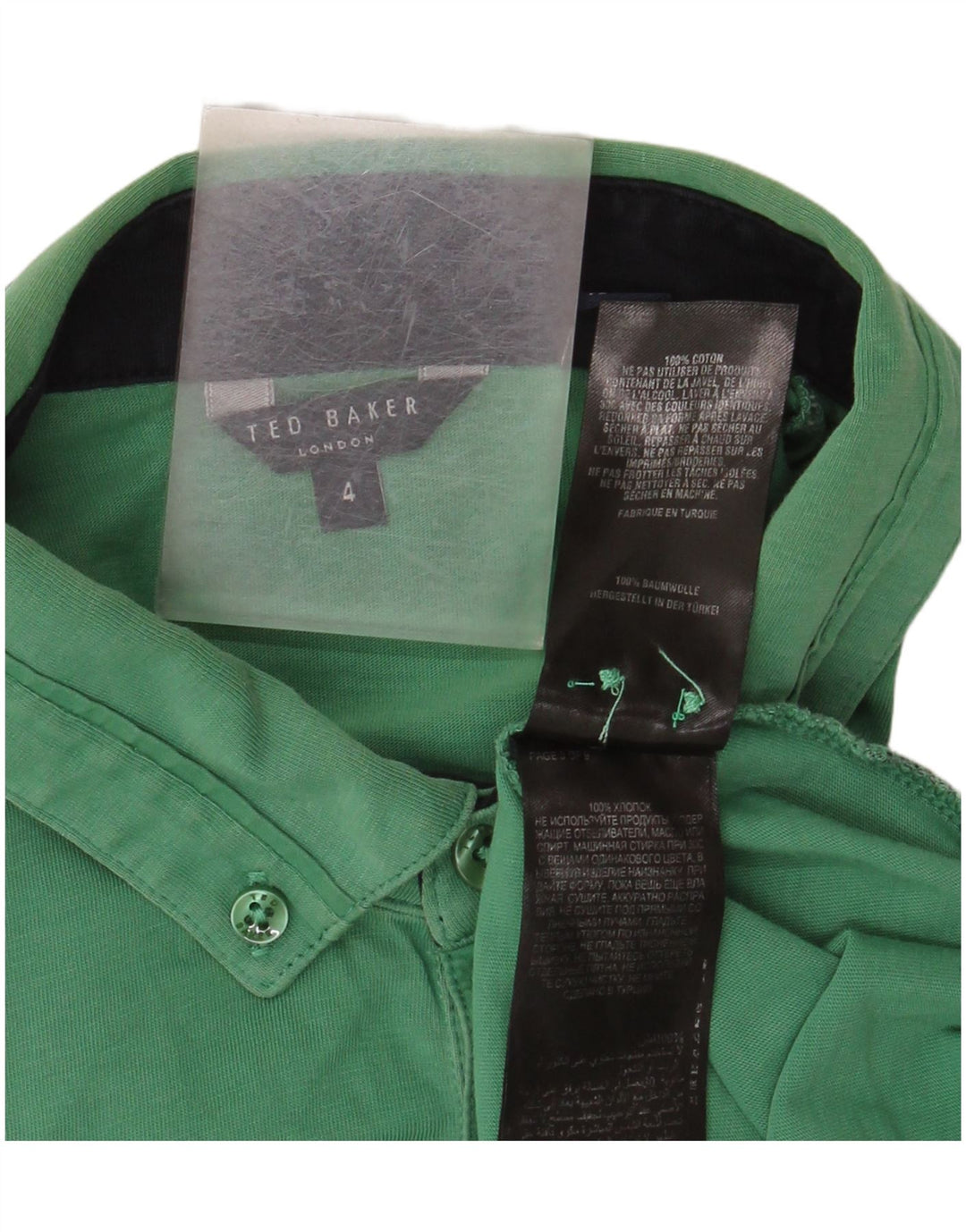 Tricou polo pentru bărbați Ted Baker, mărime 4, bumbac verde mare