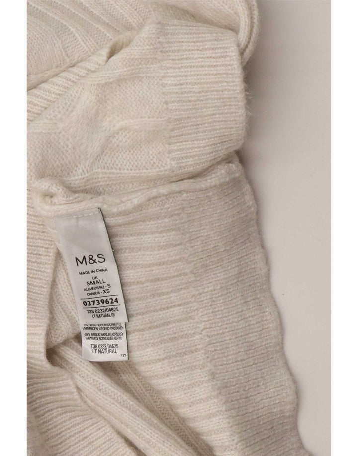 Marks & Spencer Pulover supradimensionat pentru femei cu gât de barcă UK 10 Small White