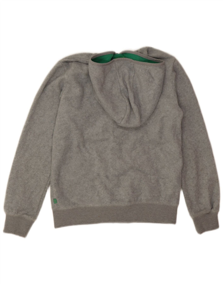Jachetă fleece cu glugă Benetton pentru băieți 13-14 ani 3XL poliester gri