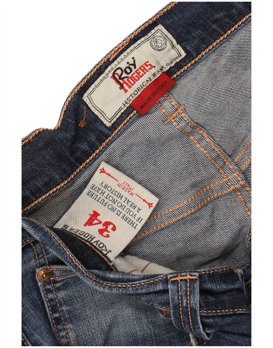 Blugi slim pentru bărbați ROY ROGERS W34 L34 Bumbac albastru