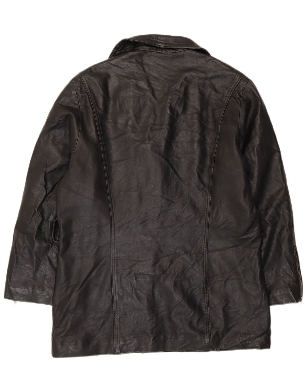 Jachetă de piele supradimensionată pentru femei VINTAGE UK 10 Small Black