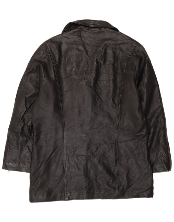 Jachetă de piele supradimensionată pentru femei VINTAGE UK 10 Small Black