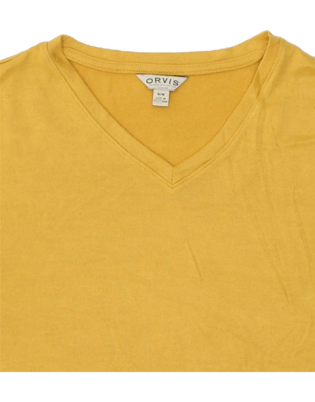 ORVIS Womens T-Shirt Top UK 14 Medium Yellow Polyester Vintage Orvis and Second-Hand Orvis from Messina Hembry 