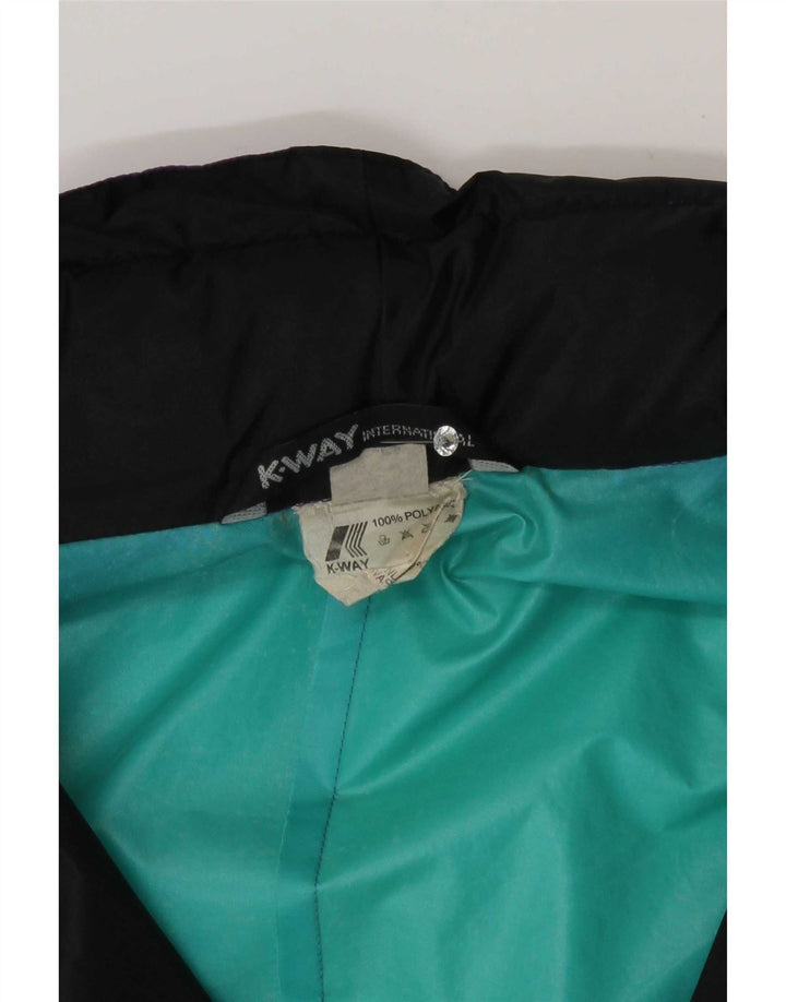 K-Way Mens Graphic Pullover Jachetă de ploaie UK 40 Large Black Colourblock