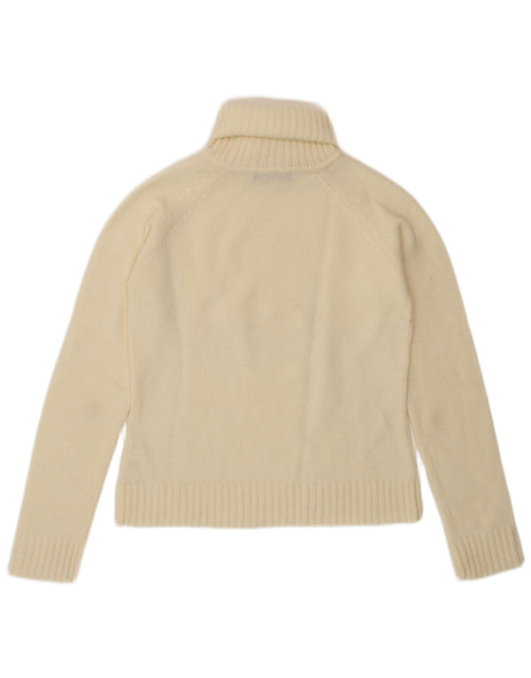 Pulover cu gât rulat Zara pentru femei UK 14, mare, alb, acrilic