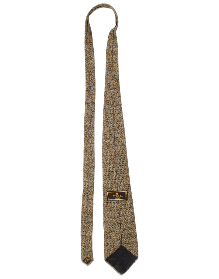 Fendi Mens Cravata Mărime Unică Bej Paisley Silk