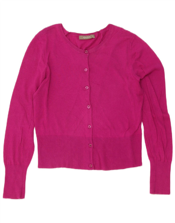 Pulover cardigan Oasis pentru femei UK 12, bumbac roz mediu
