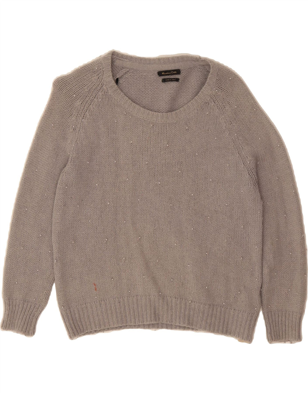 MASSIMO DUTTI Womens Boat Neck Jumper Sweater UK 10 Small Grey Nylon Vintage Massimo Dutti and Second-Hand Massimo Dutti from Messina Hembry 