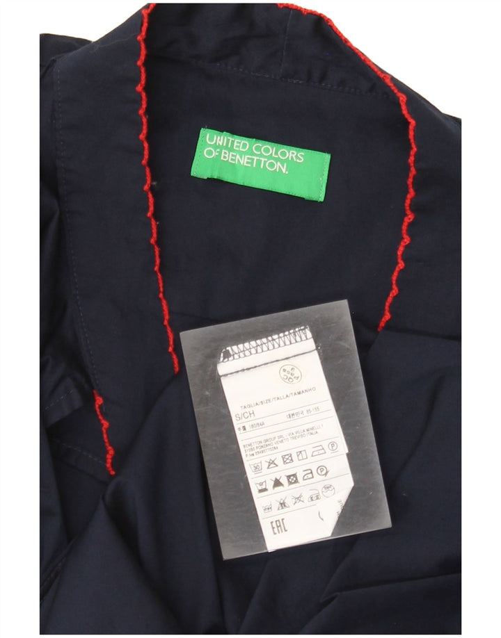 Bluză cu mânecă lungă cu cravată în față pentru femei BENETTON UK 10 Mic bleumarin