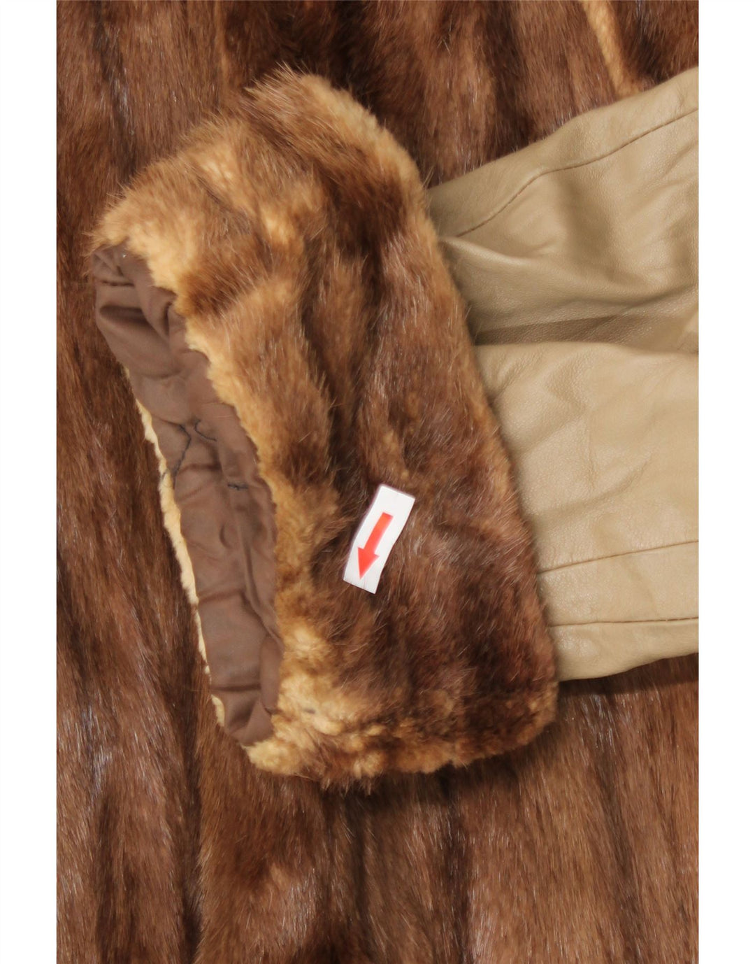 Palton din piele vintage pentru femei UK 16 mare bej