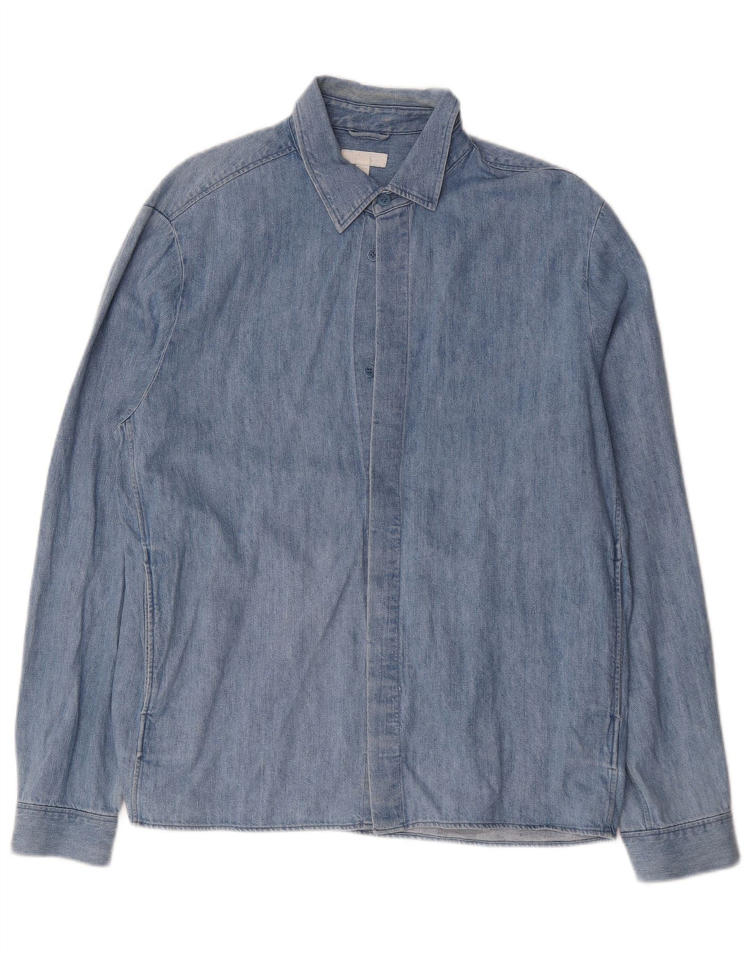 Cămașă Cos pentru bărbați din denim mare, albastru, bumbac