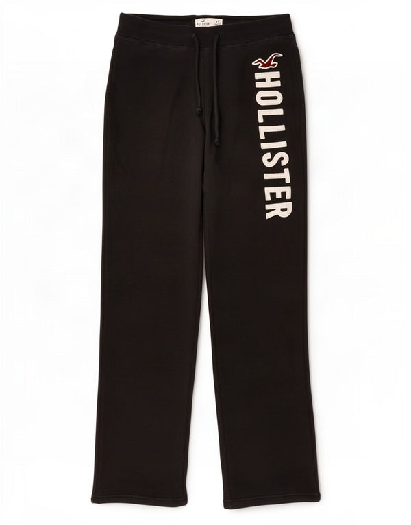 Pantaloni de trening Hollister Graphic pentru femei UK 6 XS Bumbac negru