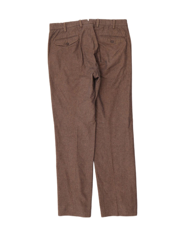 Massimo Dutti Pantaloni de costum pentru bărbați EU 40 Medium W31 L31 Brown Herringbone