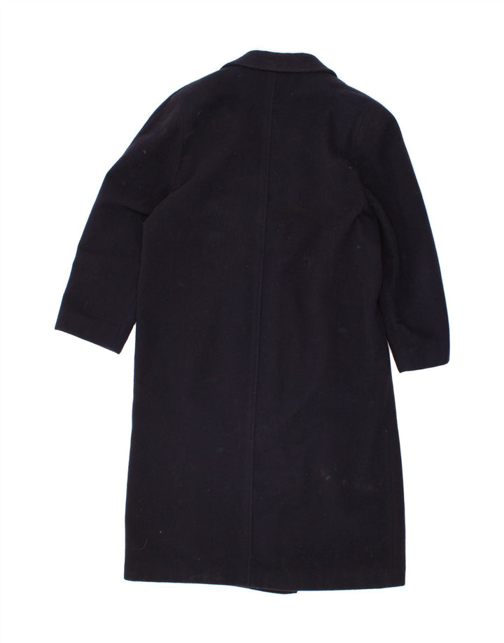VINTAGE Womens Double Breasted Coat UK 14 Medium Navy Blue New Wool Vintage Vintage and Second-Hand Vintage from Messina Hembry 