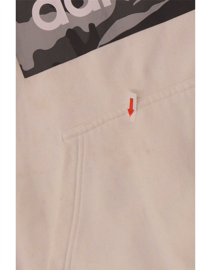 Pulover Adidas pentru bărbați Graphic Regular Fit, bumbac mediu alb