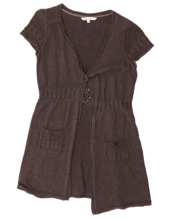 Pulover cardigan cu mânecă scurtă pentru femei Fat Face UK 12 Gri mediu