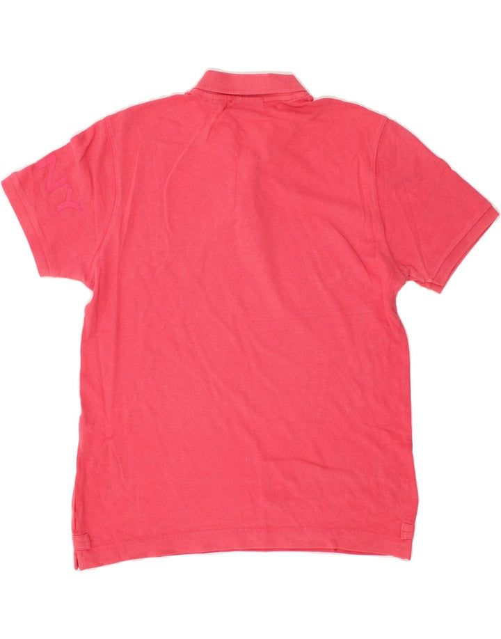 DKNY Mens Polo Shirt Medium Pink Cotton Vintage Dkny and Second-Hand Dkny from Messina Hembry 