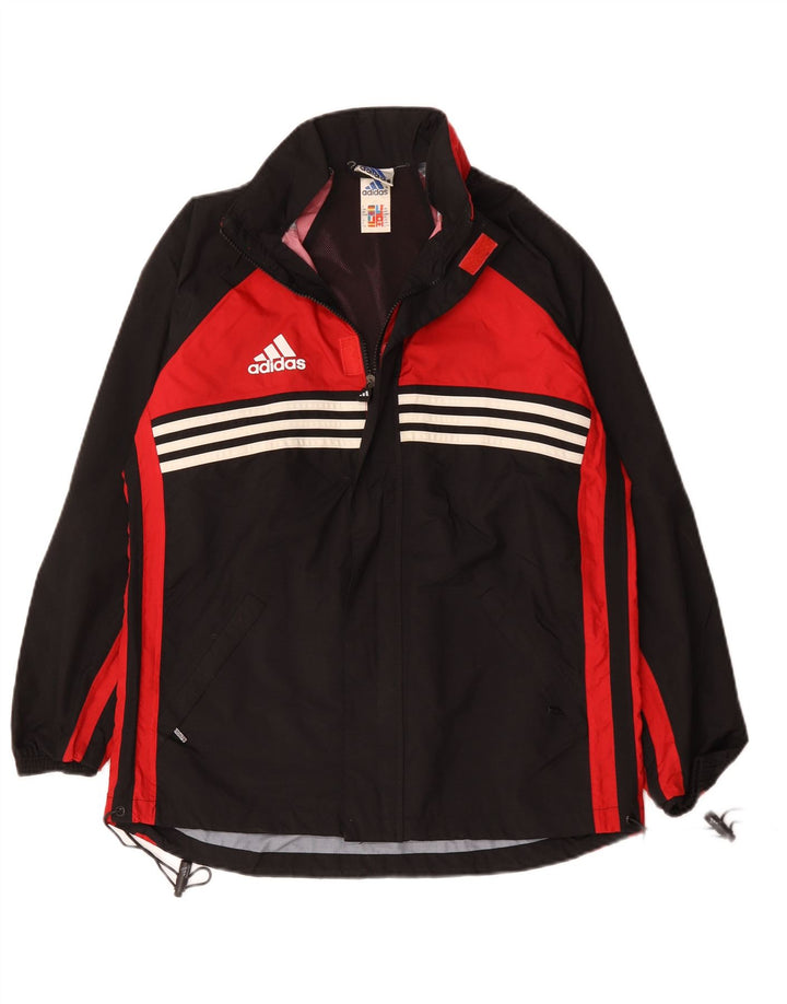 Jachetă de ploaie Adidas pentru băieți 15-16 ani, neagră, poliamidă color bloc