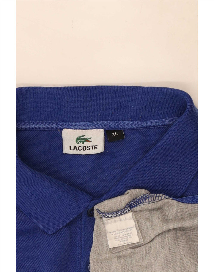 Tricou polo pentru bărbați Lacoste XL, poliester cu dungi multicolore