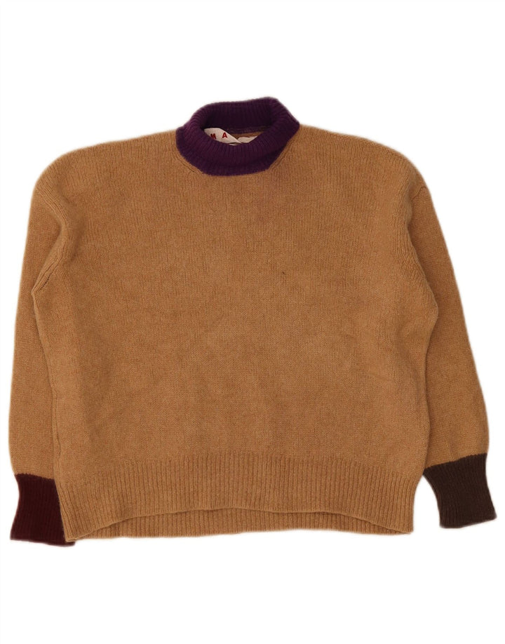 Pulover de damă Marni Crop cu gât rulat, pulover IT 40, maro mic, color block