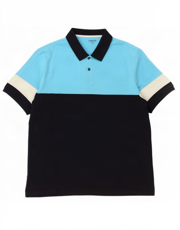 Tricou polo pentru bărbați Marks & Spencer, ediție limitată, XL, albastru, bumbac color bloc
