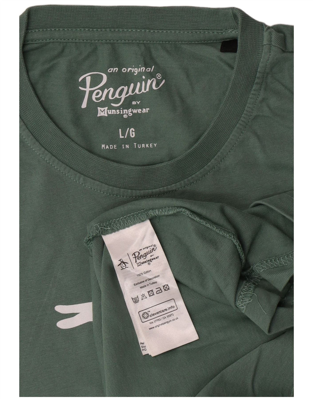 Tricou grafic pentru bărbați Penguin Top mare din bumbac verde