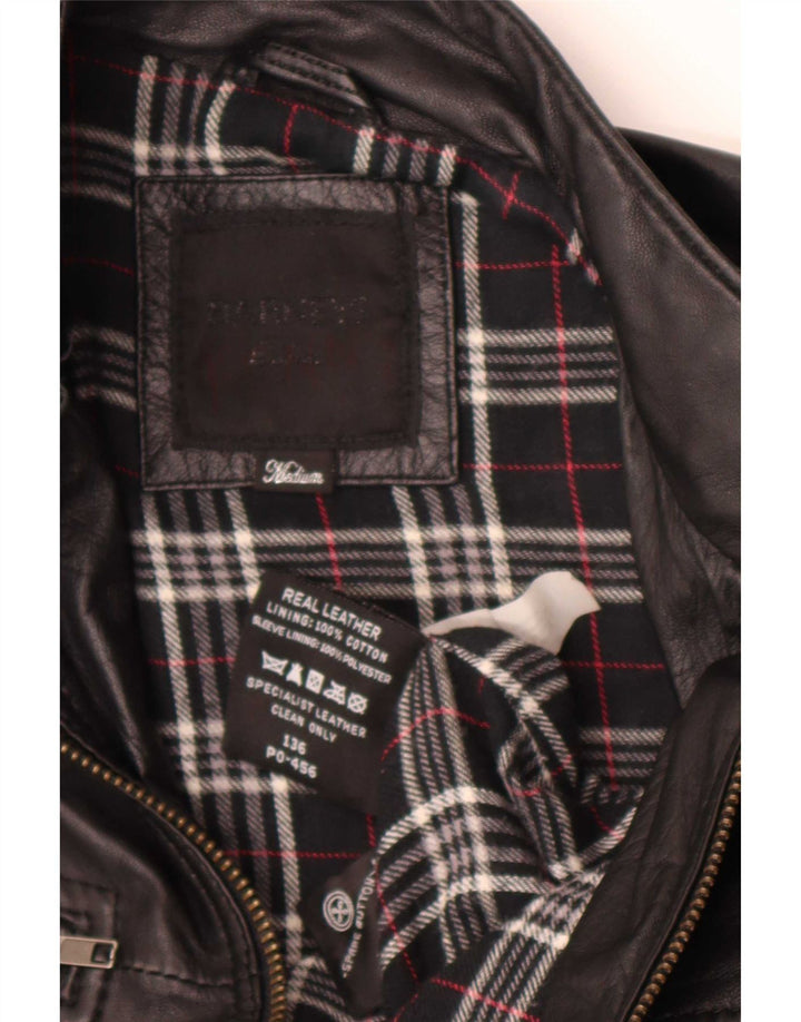 Jachetă militară din piele BARNEYS pentru bărbați UK 38 Medium Black