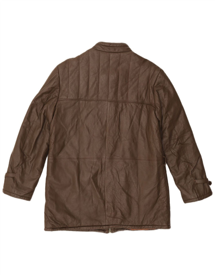 Jachetă de piele pentru bărbați VINTAGE UK 38 Piele maro medie