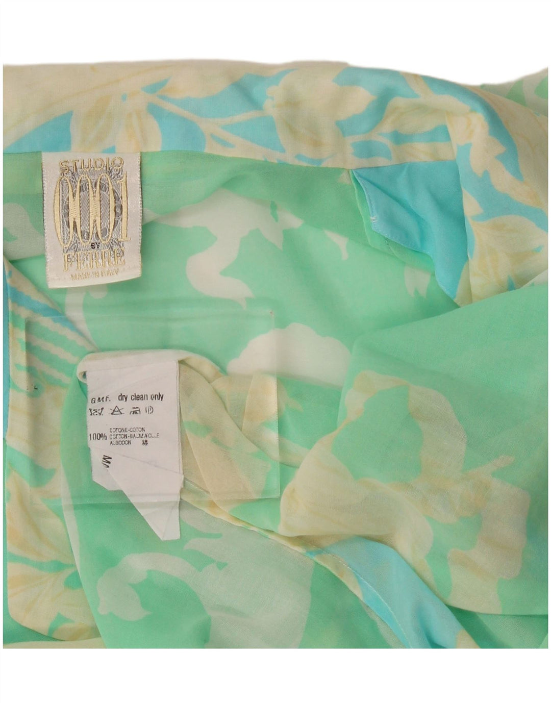 Bluză Ferre pentru femei cu model abstract, UK 14, bumbac verde mare