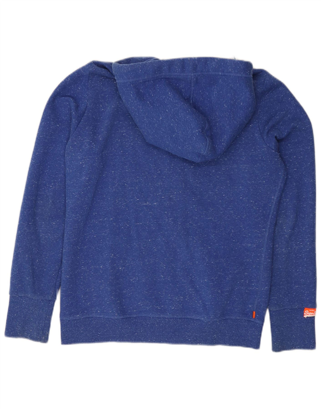 SUPERDRY Pulover cu capota cu fermoar pentru femei UK 16, mare, albastru, bumbac cu pete