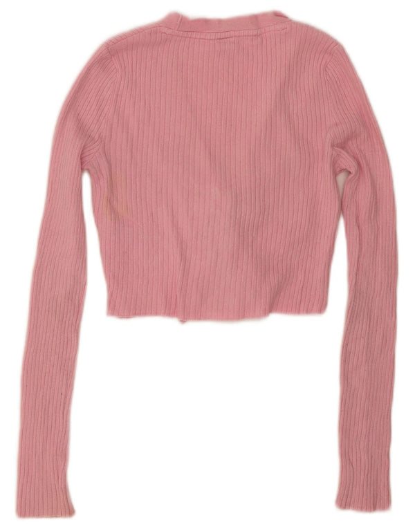 Pulover cardigan crop pentru femei Urban Outfitters UK 6 XS Viscoză roz
