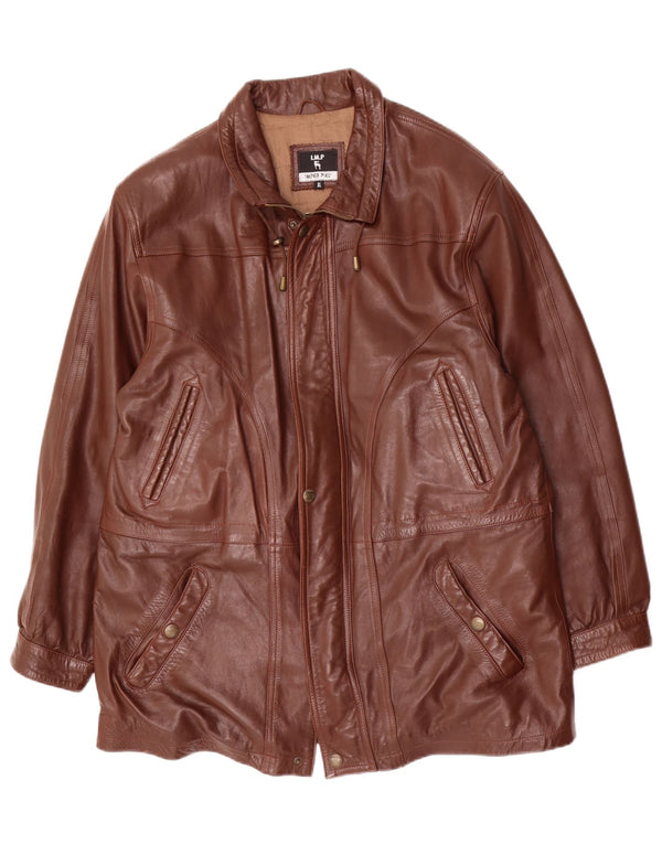 Jachetă de piele vintage pentru bărbați UK 42 XL din piele maro