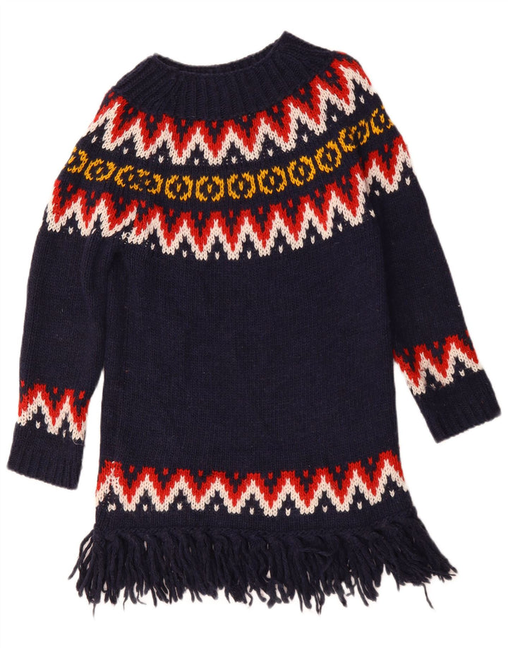 Pulover pentru femei Benetton, cu gât de barcă, UK 10 Mic, albastru marin, acrilic