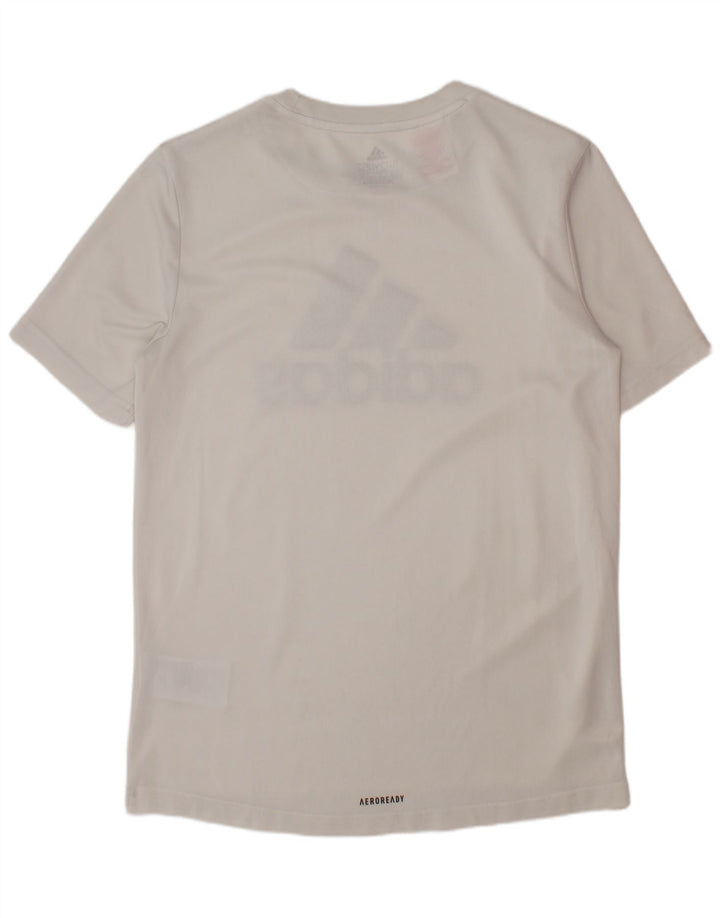 Tricou grafic ADIDAS pentru baieti Top 11-12 ani poliester alb