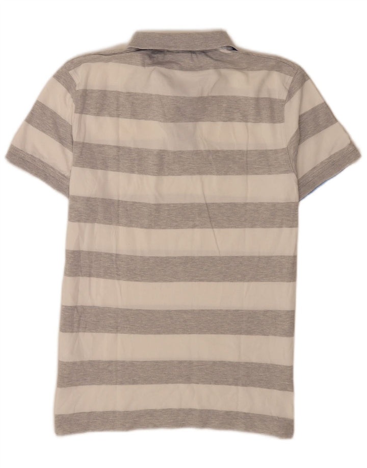 Tricou polo pentru bărbați Gant, bumbac cu dungi gri mediu