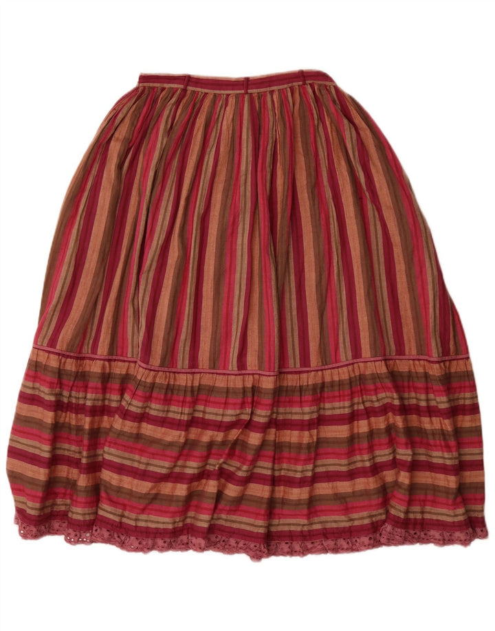 VINTAGE Fusta plisată cu talie înaltă pentru femei, mare W26, cu dungi multicolore