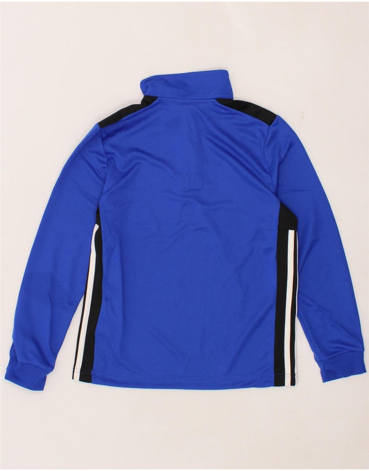 ADIDAS Boys Climalite Pullover Tracksuit Top 11-12 Years Blue Colourblock Vintage Adidas and Second-Hand Adidas from Messina Hembry 